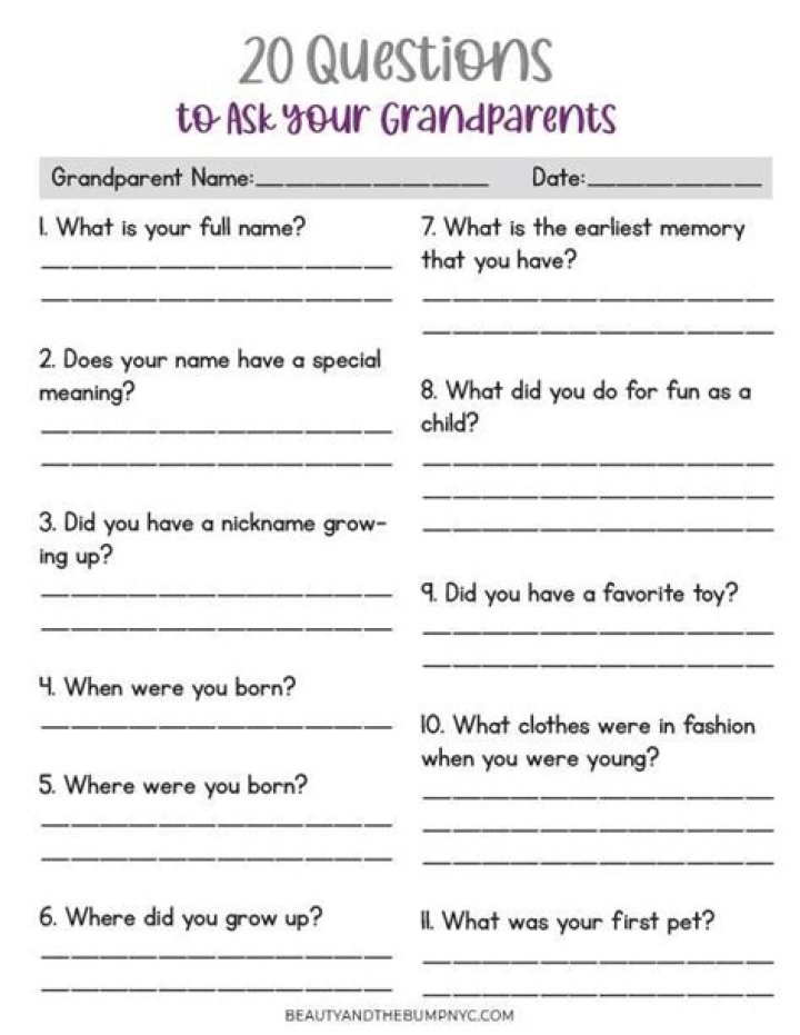 What are questions to ask grandparents?