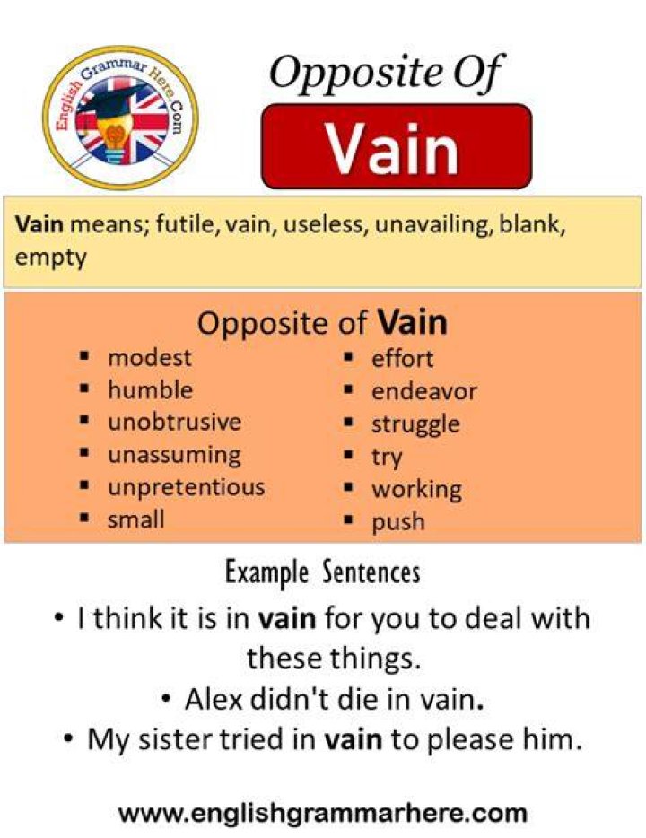 What are some vain words?