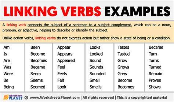 What are the 12 linking verbs?