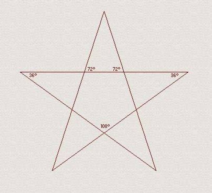 What are the angles in a five pointed star?