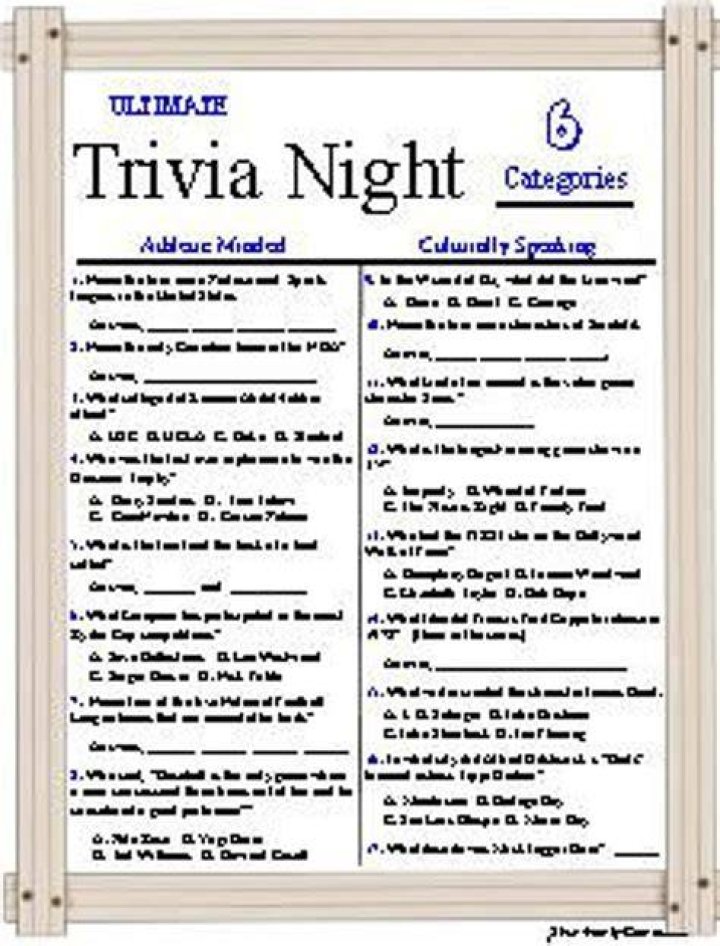What are the categories for trivia?