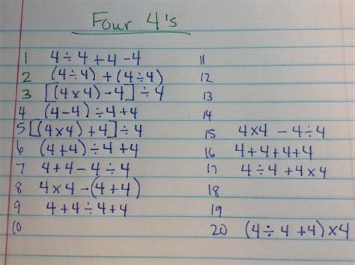 What are the four 4s in math?
