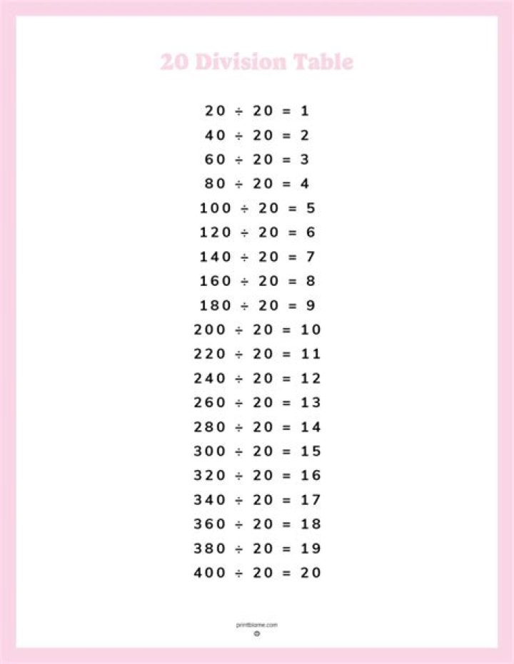 What can 20 be divided by?