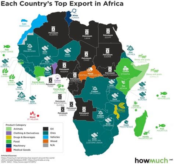 What countries export raw materials?