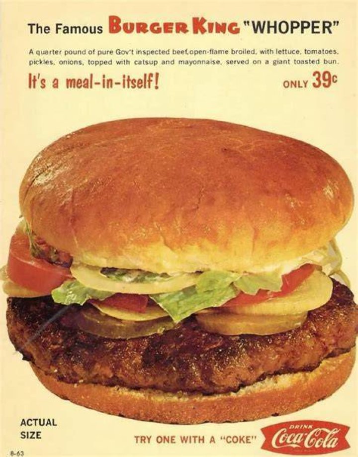 What did a whopper cost in 1970?