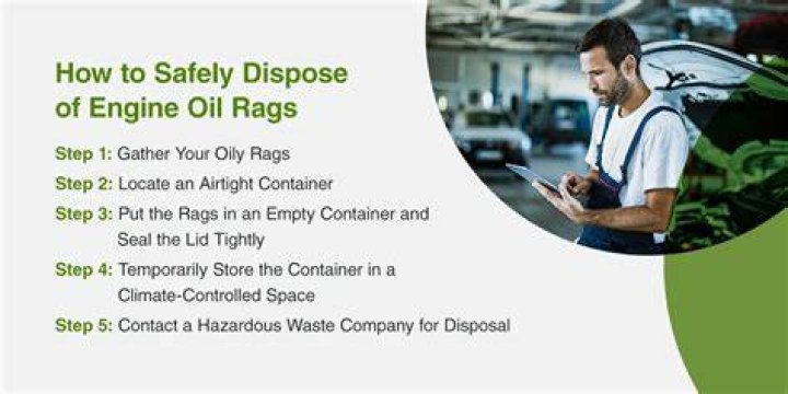 What do you do with oily rags after oil change?