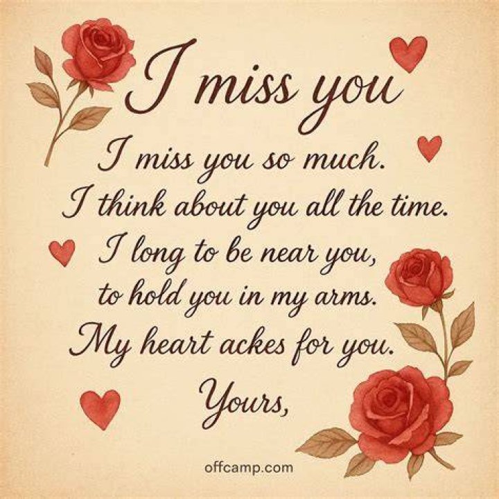 What do you say in a miss you letter?