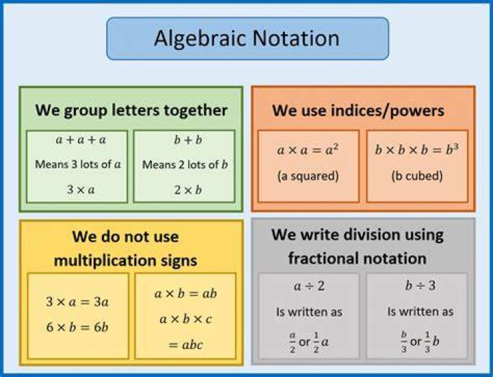 What does algebraic notation mean in math?
