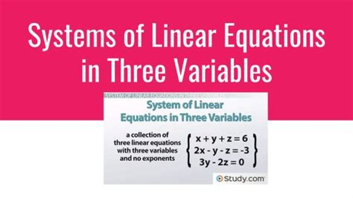 What does linear equation in 3 variables represent?