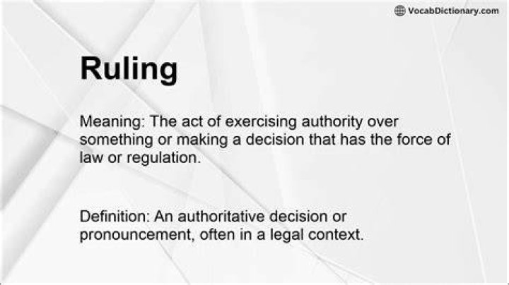 What does ruling mean?