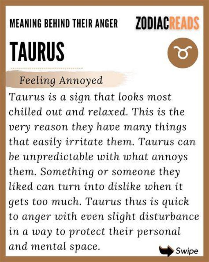 What does Taurus do when angry?