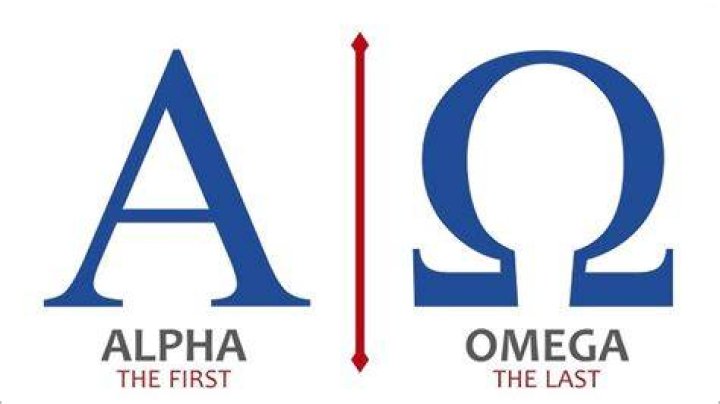 What does the alpha and omega represent?