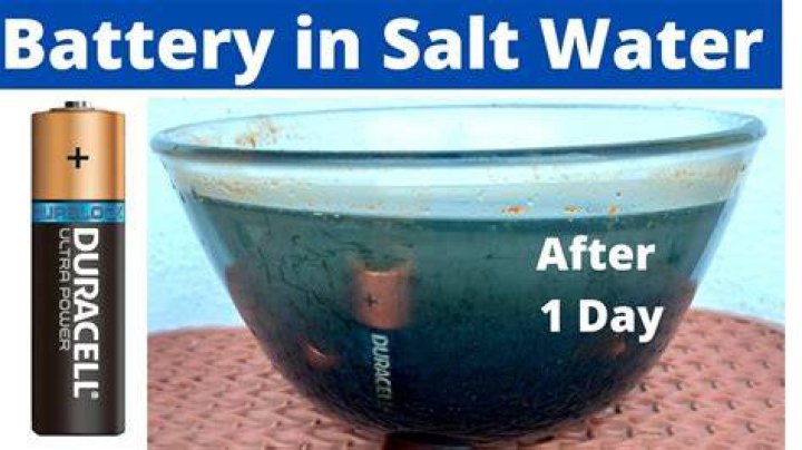 What happens if you put battery in salt water?