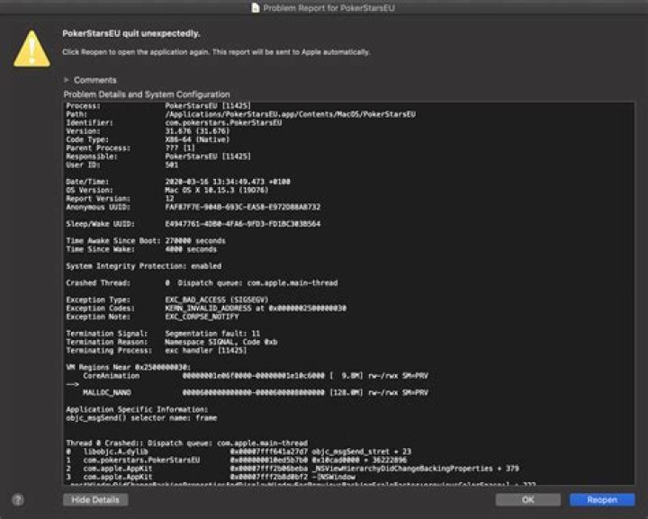 What happens when PokerStars crashes?