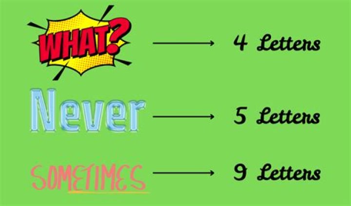 What has 4 letter Sometimes 9 but never 5 answer?