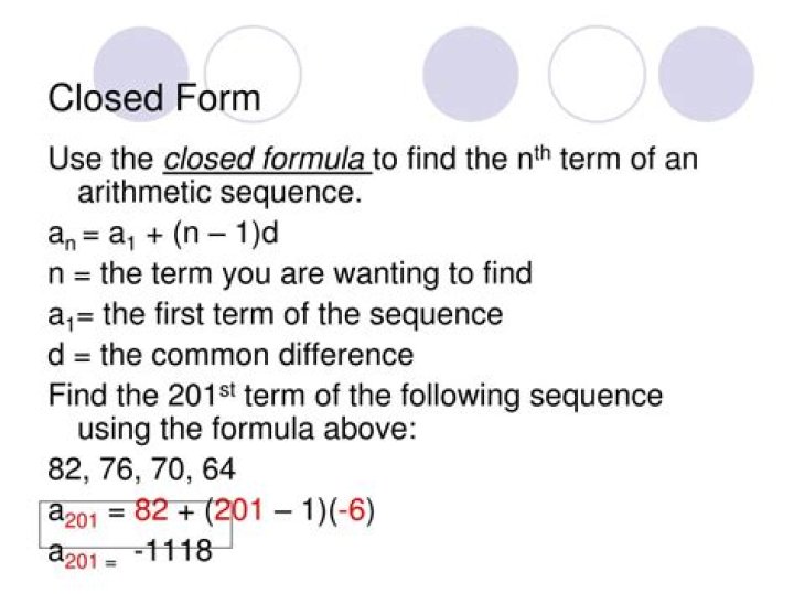 What is a closed form of a sequence?