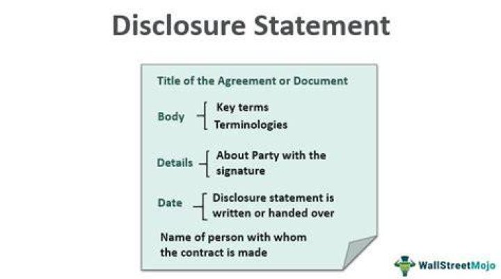 What is a disclosure example?