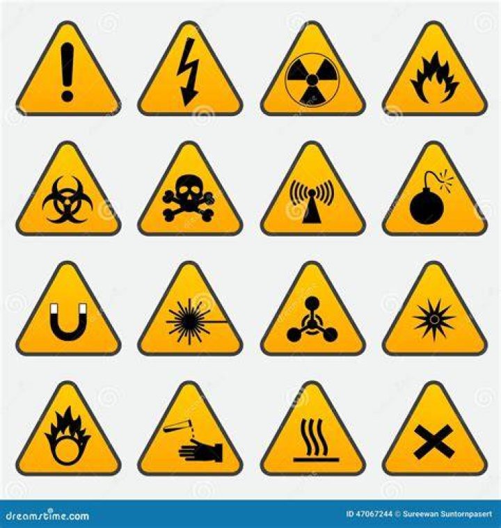What is a yellow triangle sign?