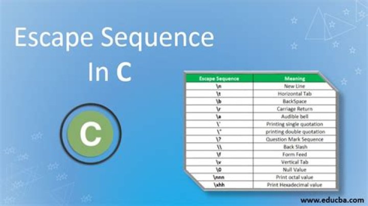What is an example of escape sequence?