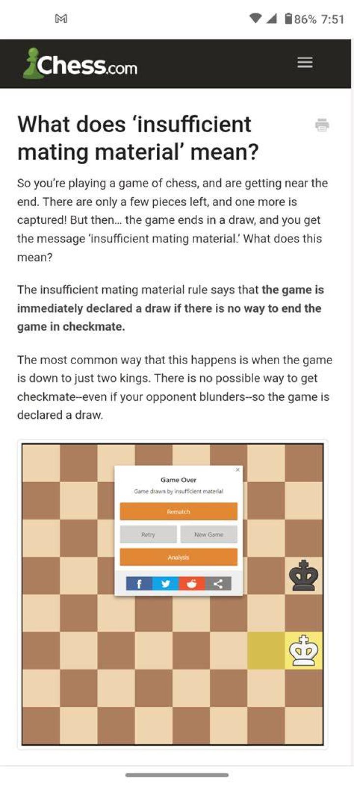 What is chess mating material?