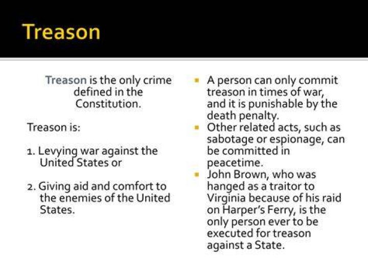 What is considered treason in the United States?
