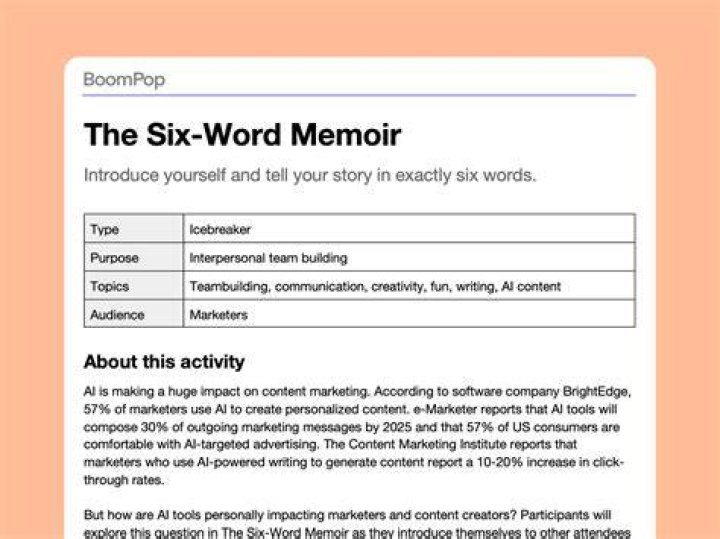 What is my six word memoir?