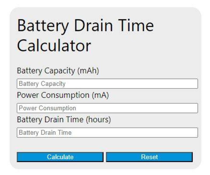 What is normal battery drain per hour?