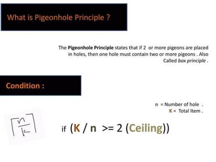 What is pigeonhole principle formula?