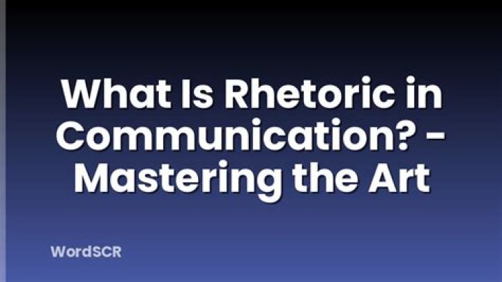 What is rhetoric in communication?