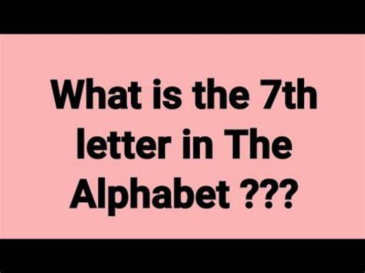 What is the 7th letter of the alphabet Riddle?