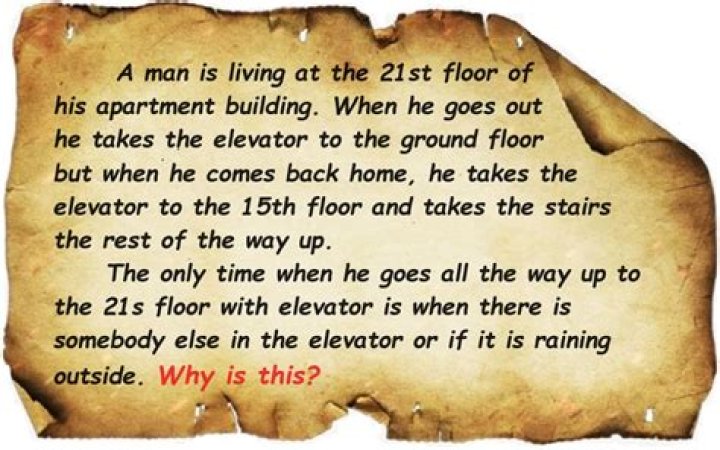 What is the answer to the elevator riddle?