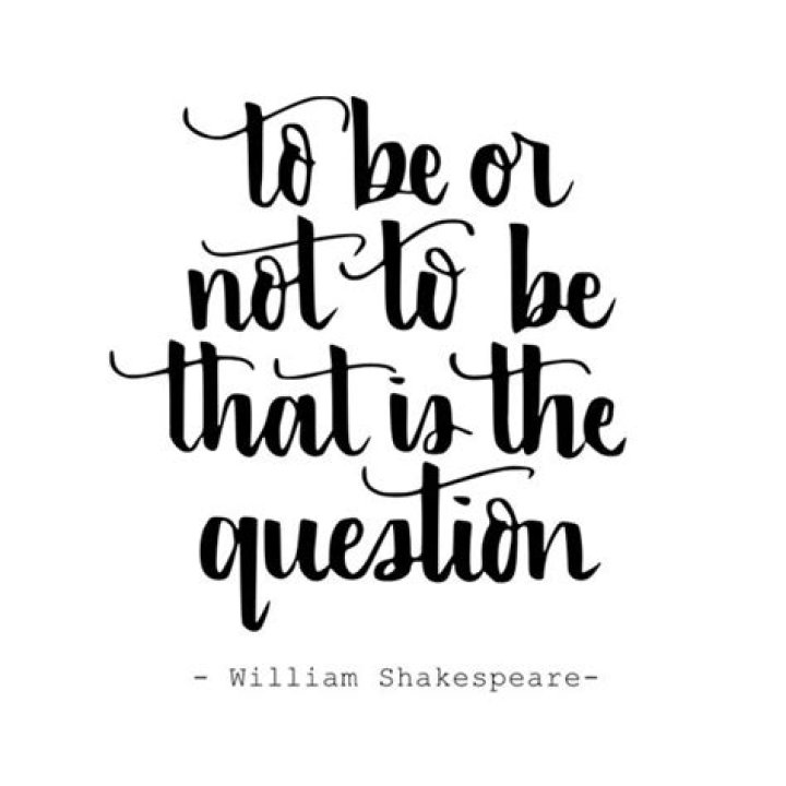 What is the answer to the question To be or not to be?