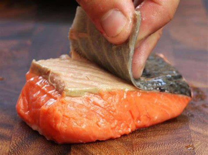 What is the brown stuff in salmon?