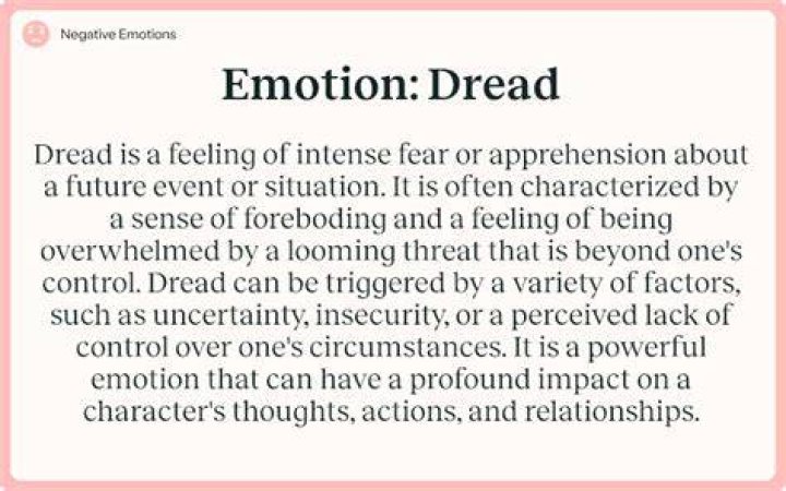 What is the emotion of dread?