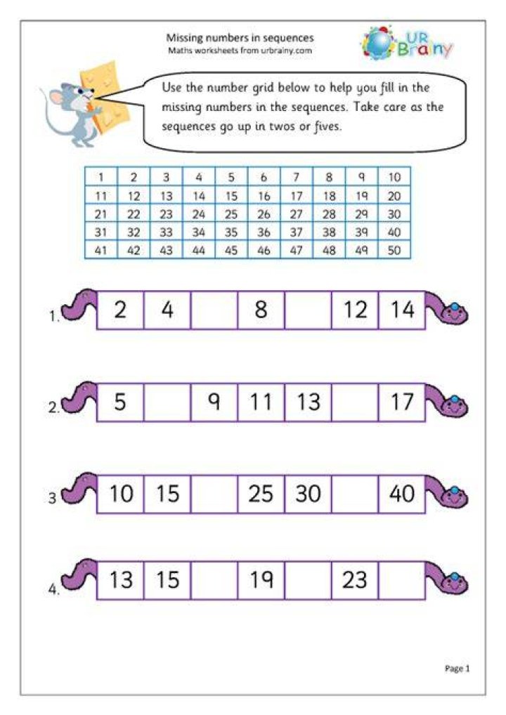 What is the missing number sequence?