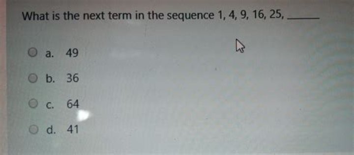 What is the next term in the sequence 1 4?