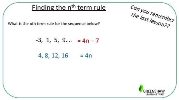 What is the nth term rule?