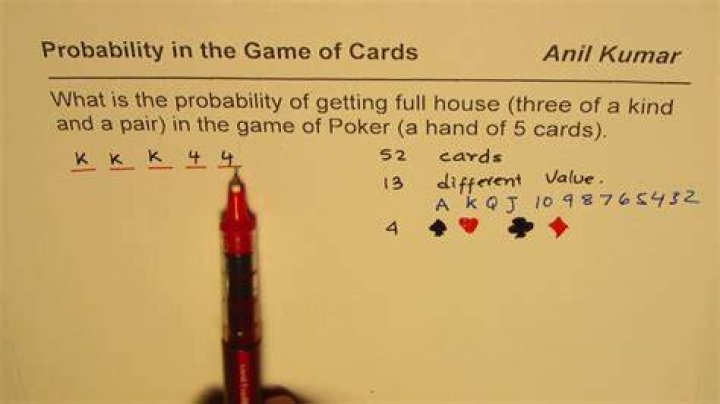 What is the probability of getting three of a kind in poker?