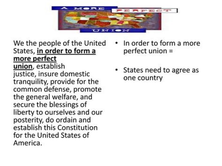 What is the purpose of form a more perfect union?
