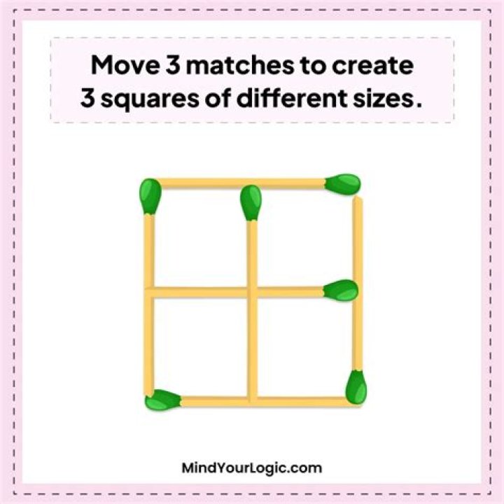 What is the rule for making 3 squares with matchsticks?