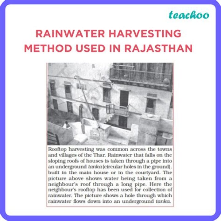 What is the technique used for rainwater harvesting in Rajasthan?