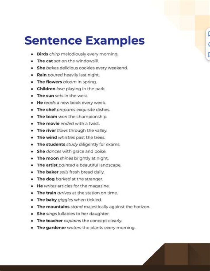 What is this sentence give example?