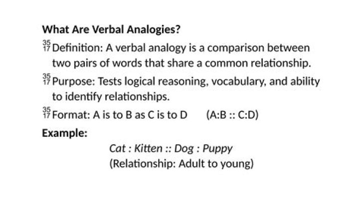 What is verbal analogy with example?