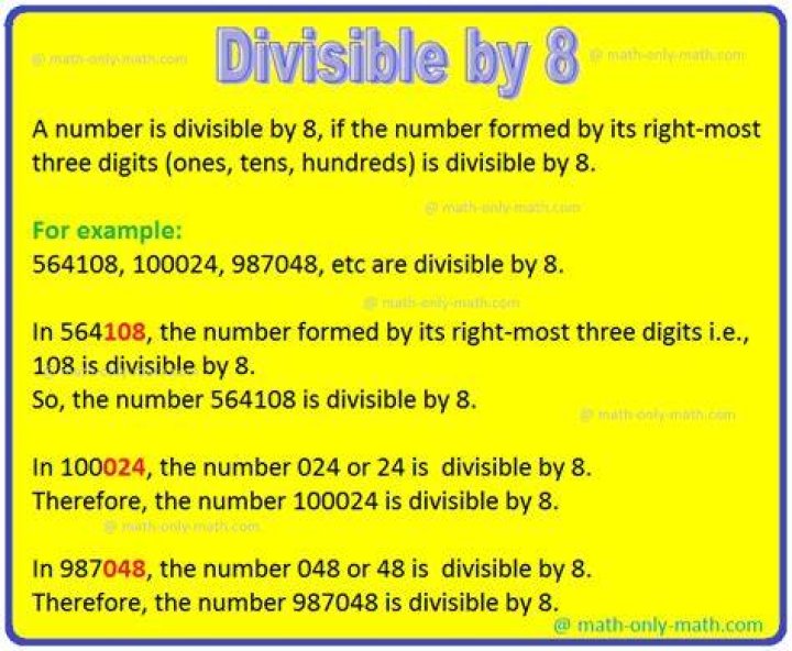 What numbers can be divisible by 8?