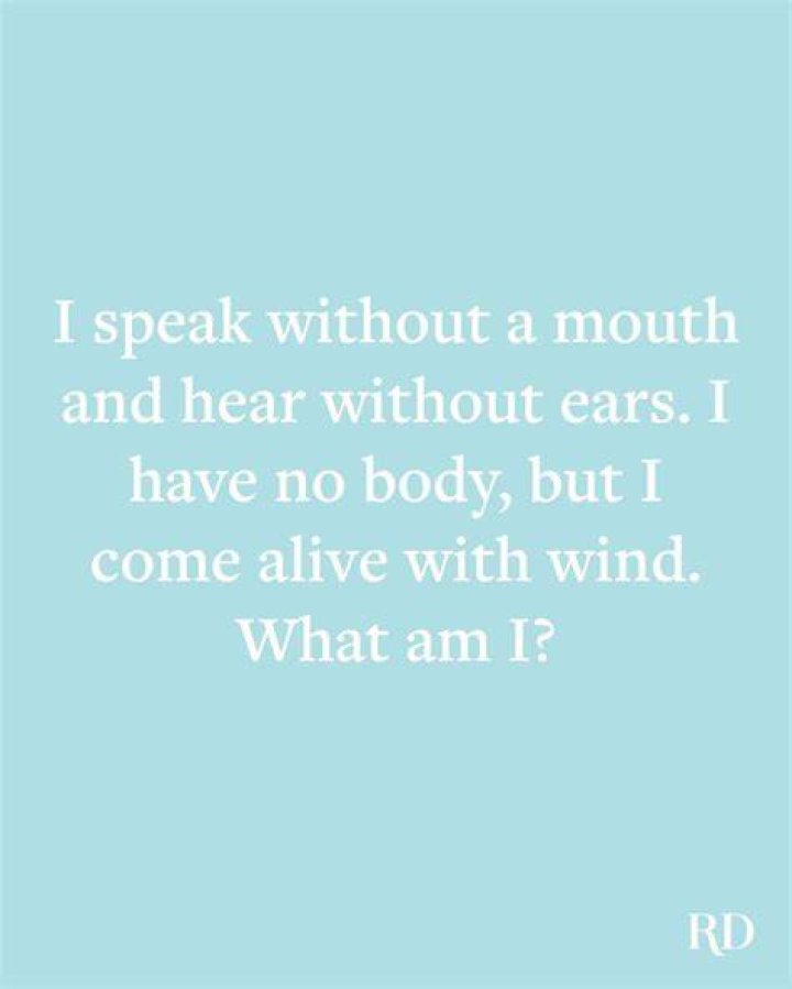 What speaks without a mouth hears without ears has no body but comes alive with the wind?