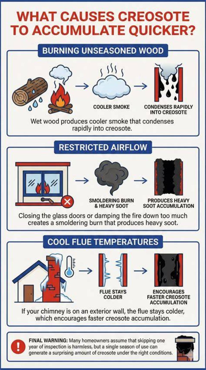 What temperature creates creosote?
