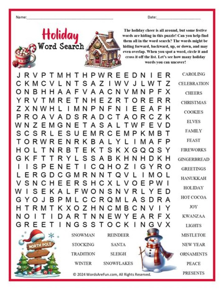 What words are in holiday?