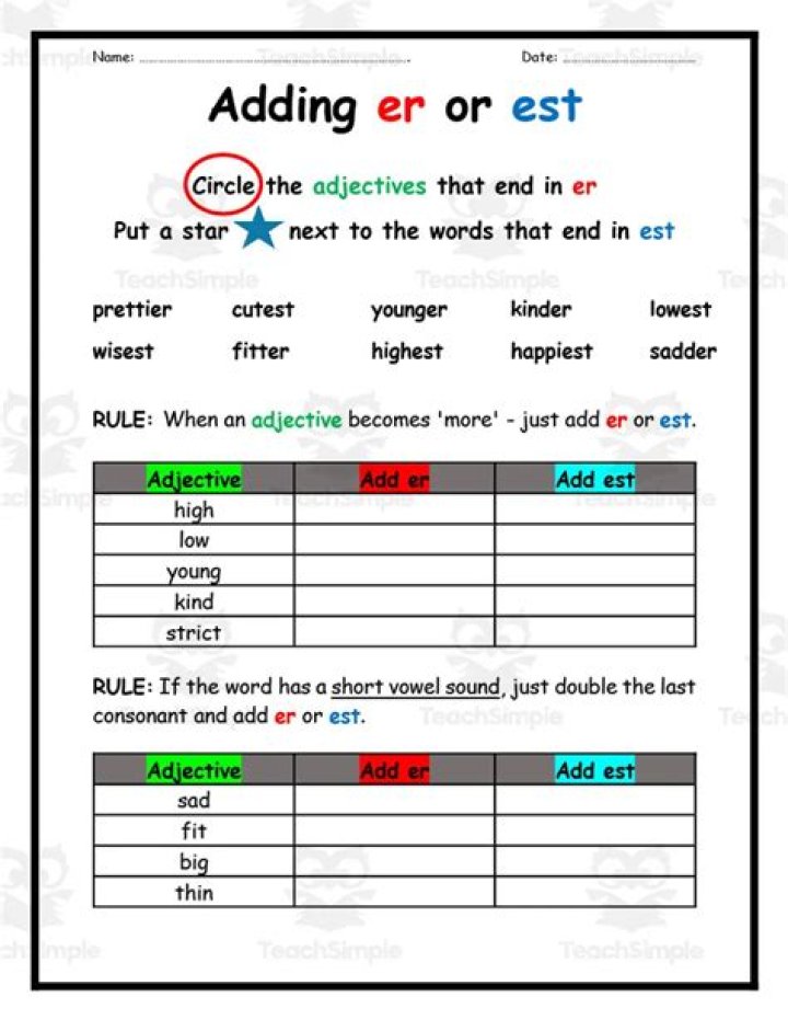 What words can you add EST to?
