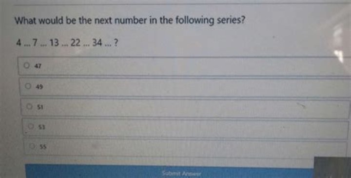 What would be the next number in the following series?