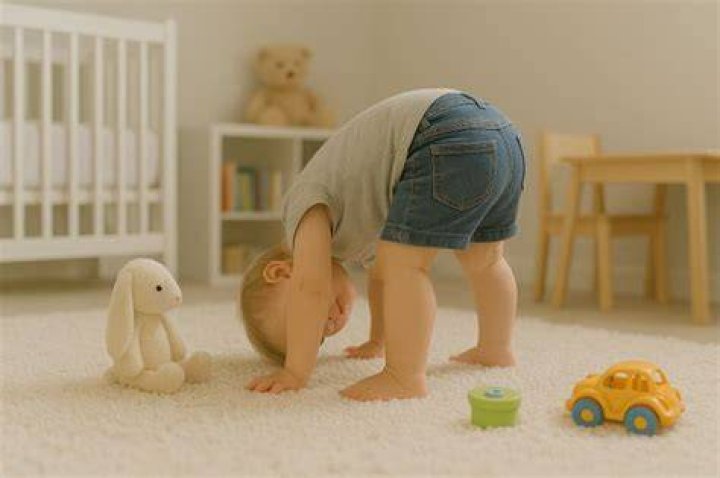 When babies look between their legs?